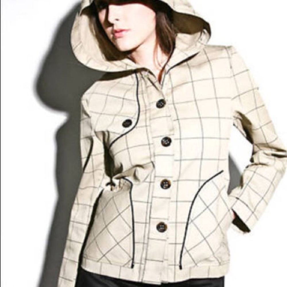 Dear Creatures plaid khaki jacket